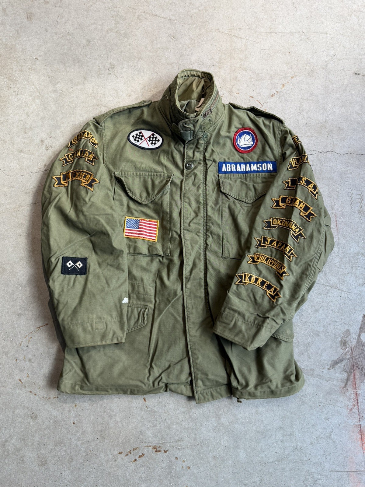 Vintage US Military M65 Field Jacket Coat Large Vietnam 60s70s USA Patchwork