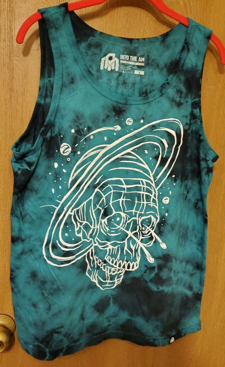 Into the AM Tank Muscle Tee Shirt Mens – MEDIUM – Space Skull Graphic