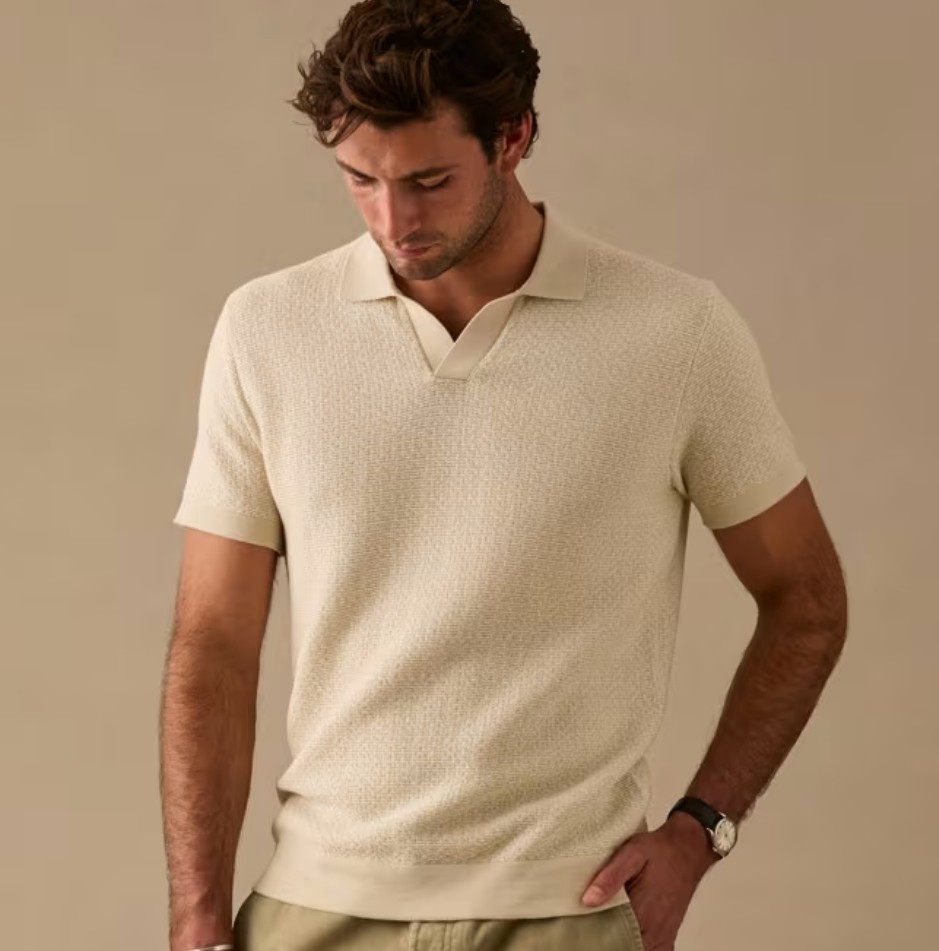 Jacquard Johnny Collar Polo-a different look that still stays true to tradition.