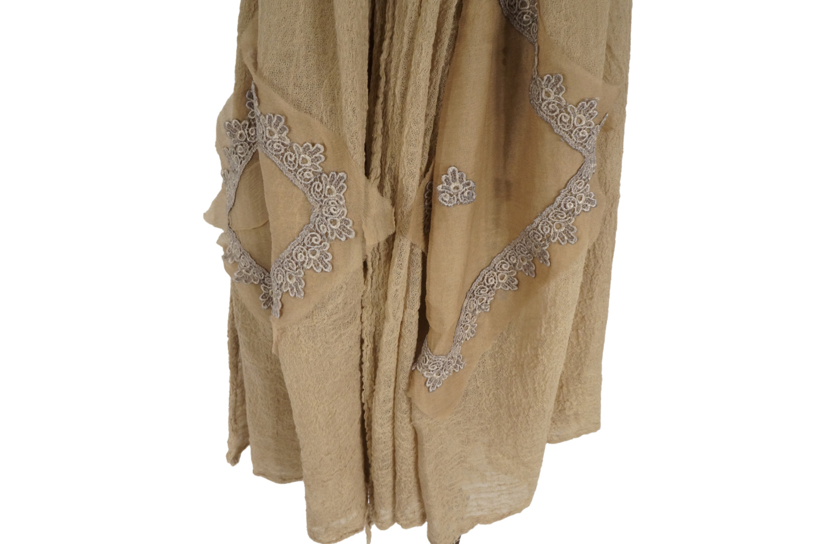 $300 NWT CLAUDIO CUTULI Brown Gauze w Woven Patch Scarf Made in Italy 80″X 39″