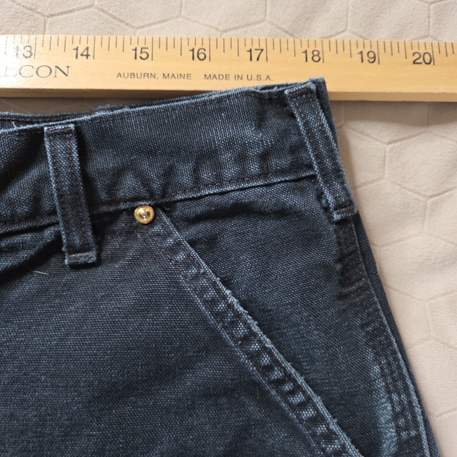 Carhartt B01 BLK Double Knee Black Vintage Canvas Pants, 38×30 Union Made In USA