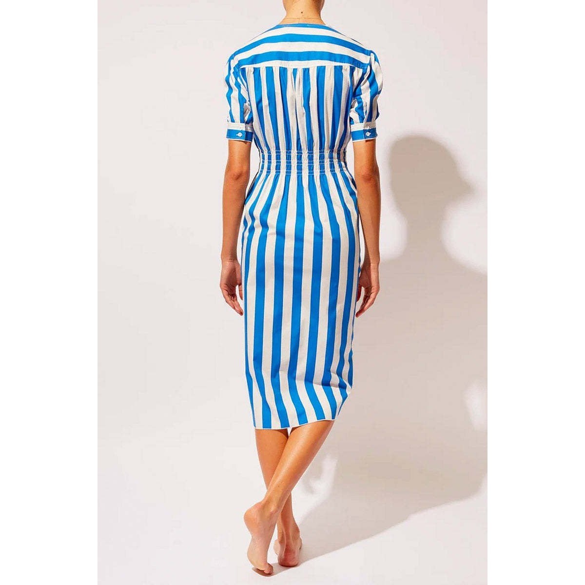 Solid & Striped Delilah Dress Blue White Stripe Cotton Midi Small NWT