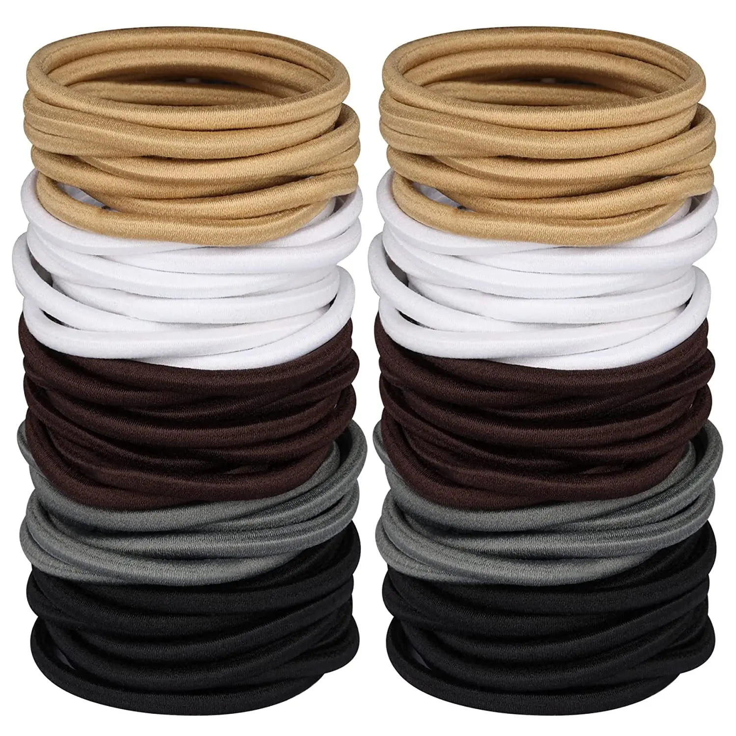 10/50Pcs 4Mm Mix Color Black No Damage Elastics Hair Ties Bands Leagues Pony Tai