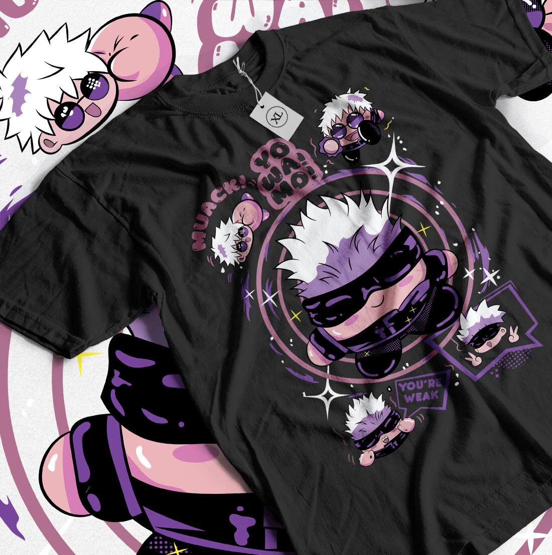 Anime Jujutsu Kaisen Satoro Gojo Gaming Japan Cute Black T-Shirt All Size