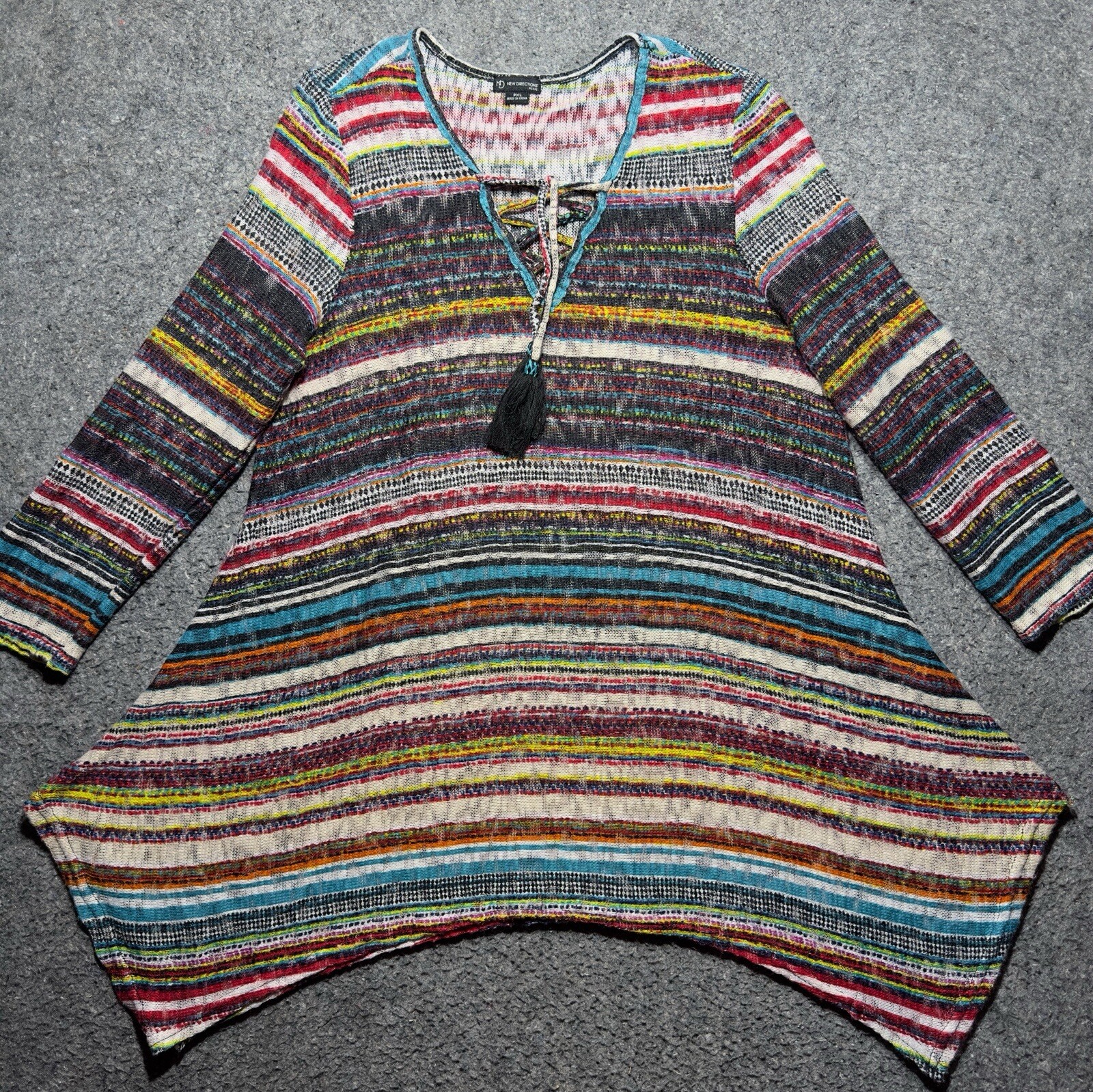 New Direction Women’s SZ P XL Knit LightWeight 3/4 Sleeve Multi-Color
