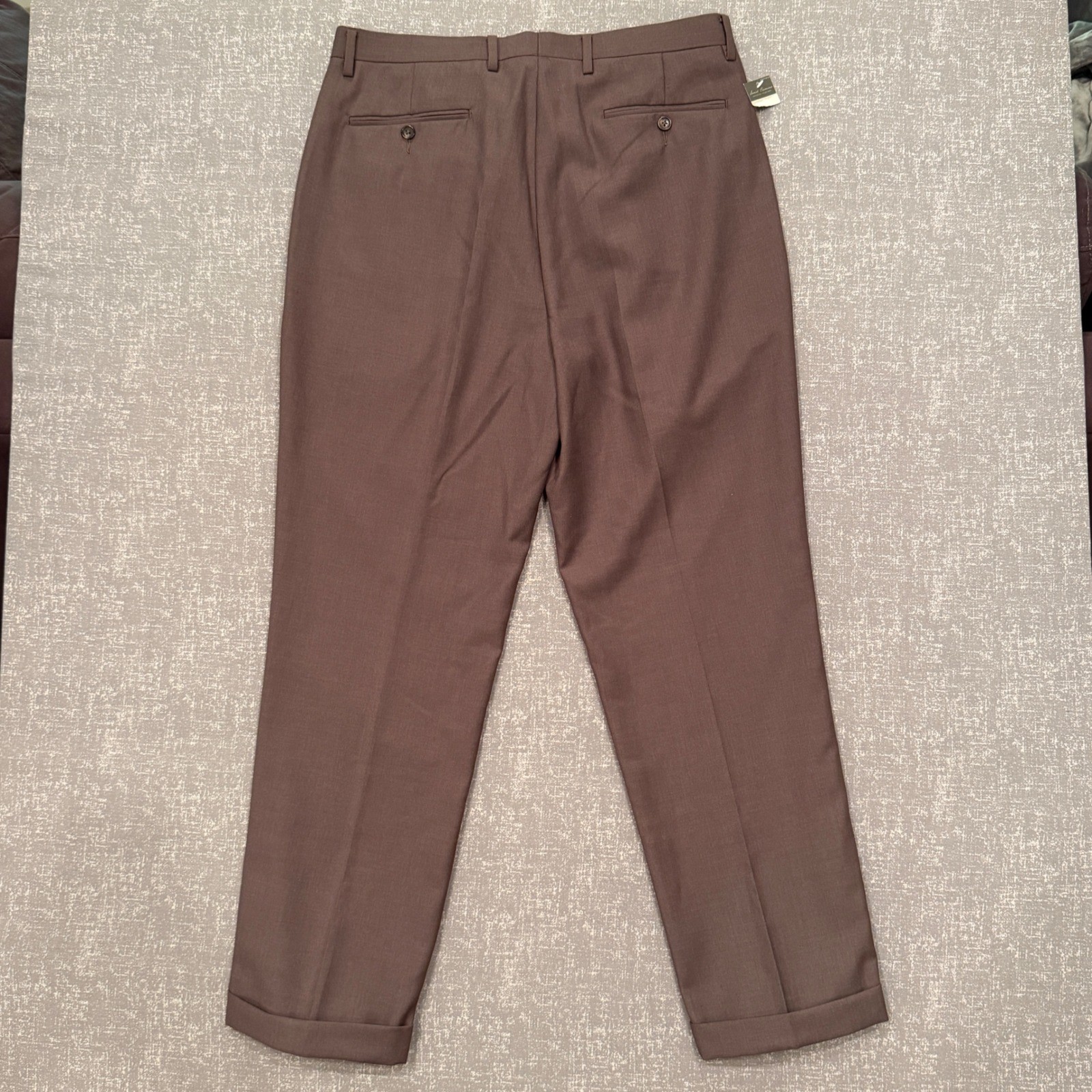 Daniel Cremieux Signature Collection Mens Brown Pleated Cuffed Dress Pants 34×30