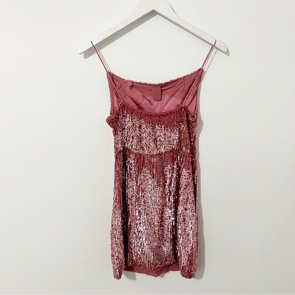 NWT Retrofete Jill Sequin Mini Dress Pink Cocktail Size Small S