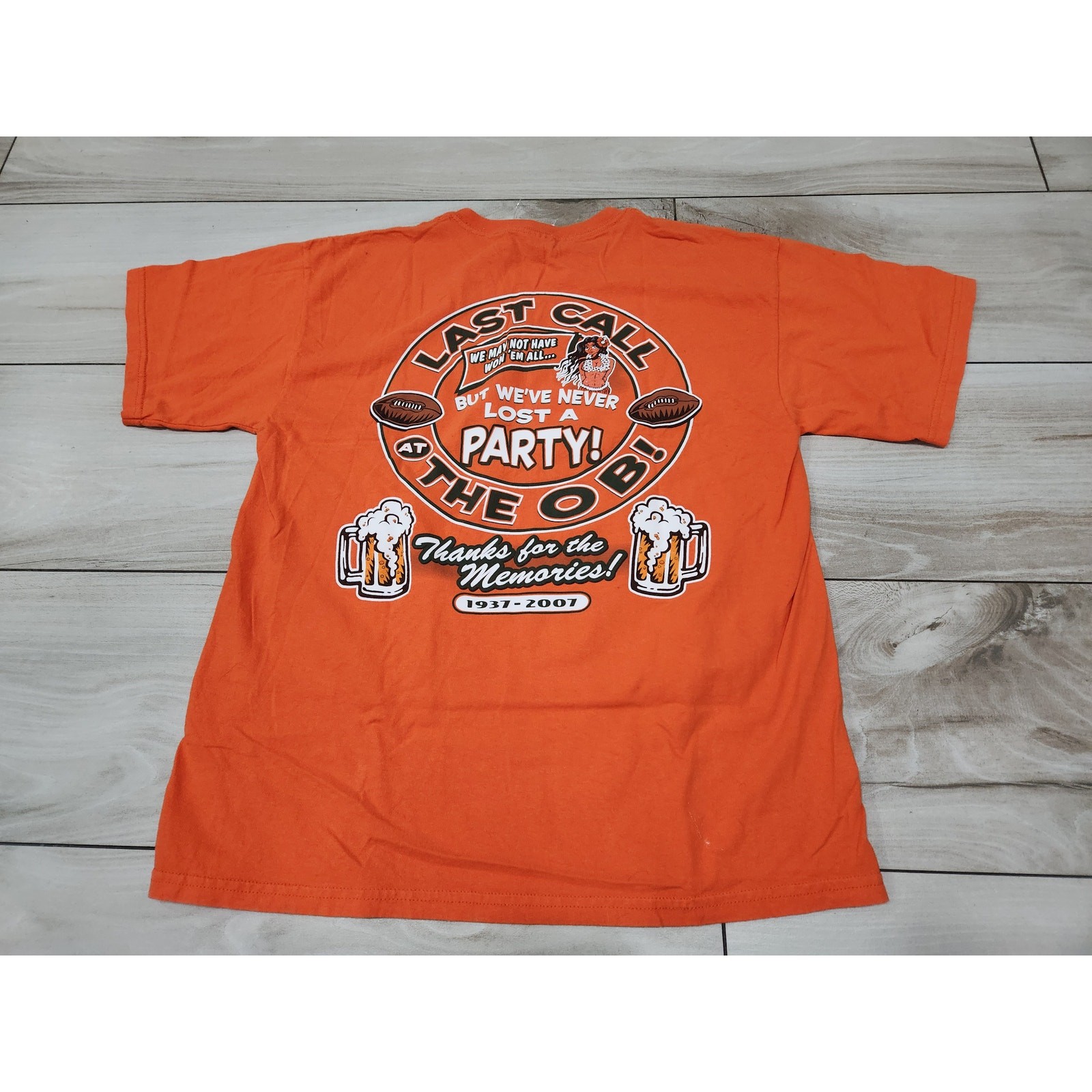 Vtg Adult “last call at the O.B.” shirt Orange Bowl Miami 2007 Hurricanes Large
