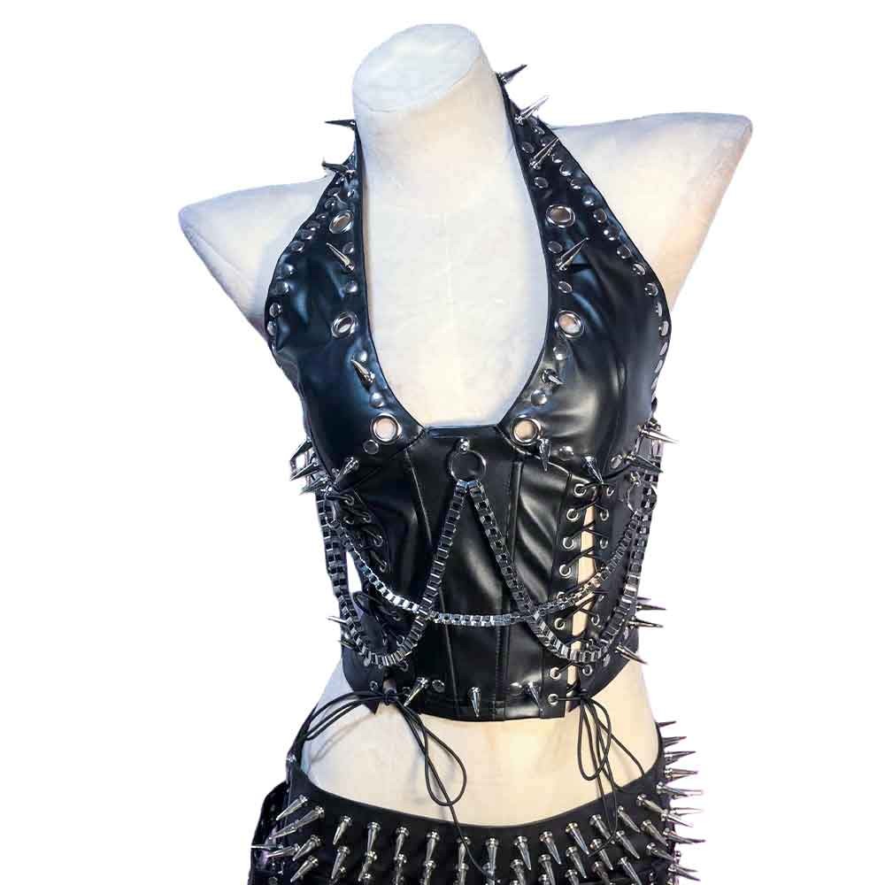 Goth Tops Y2K Ladies Gothic Tank Grunge Emo Clothing Spiked Punk Rock Clothes