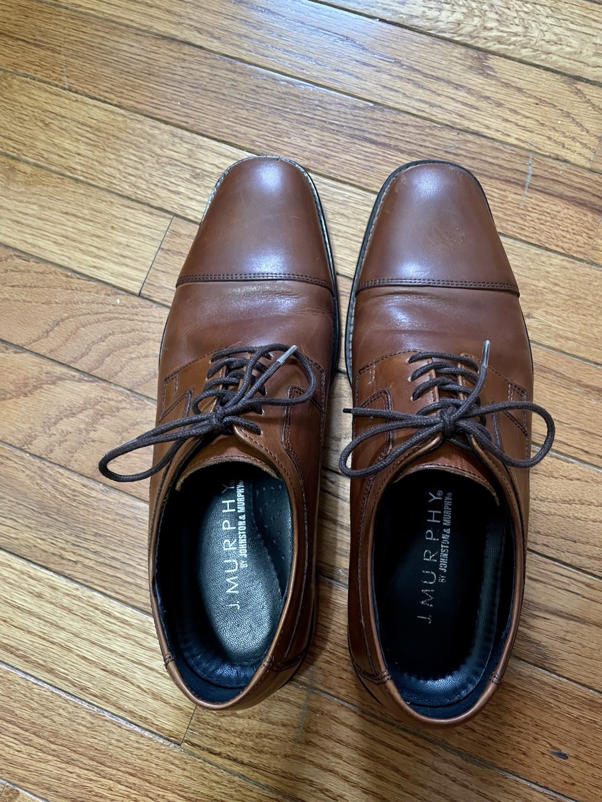 J. Murphy by Johnston & Murphy Men’s Brown Leather Cap Toe Oxford 9.5M 59-11566