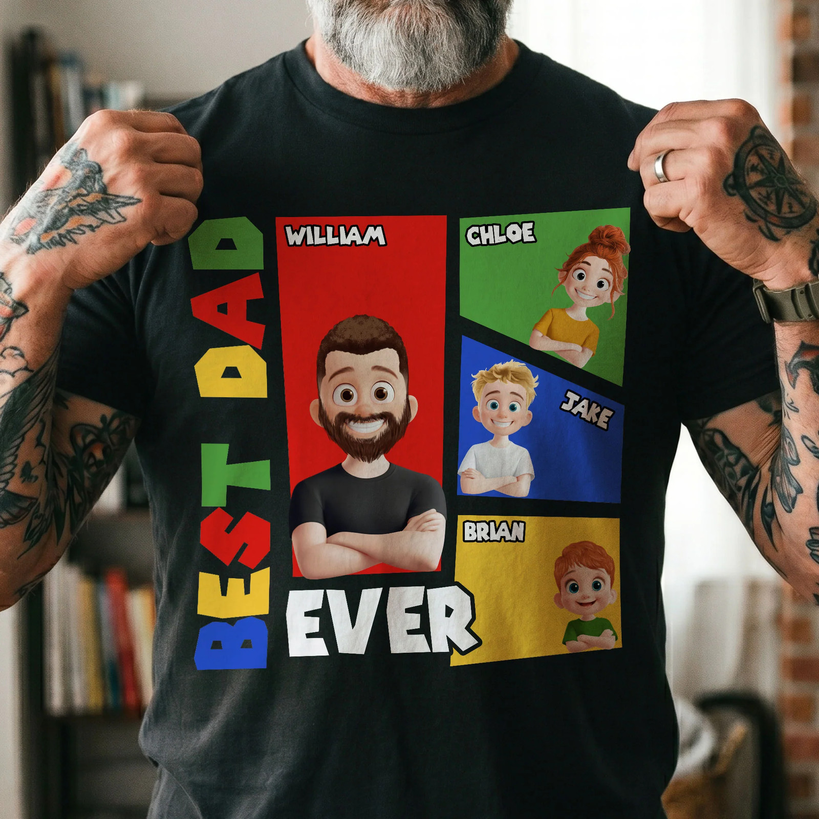 Personalized Shirt Father’s Day Gifts, Best Dad Ever Arcade Theme