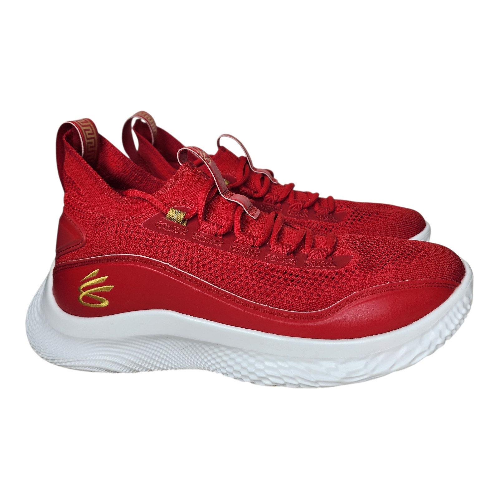 Under Armour Curry 8 Flow Red Gold Chinese New Year Mens 9.5 3024035-600
