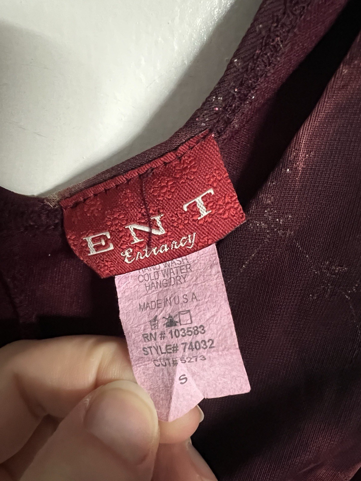 Y2K Fairycore Burgundy Maxi Dress with Tie Dye and Glitter Size S