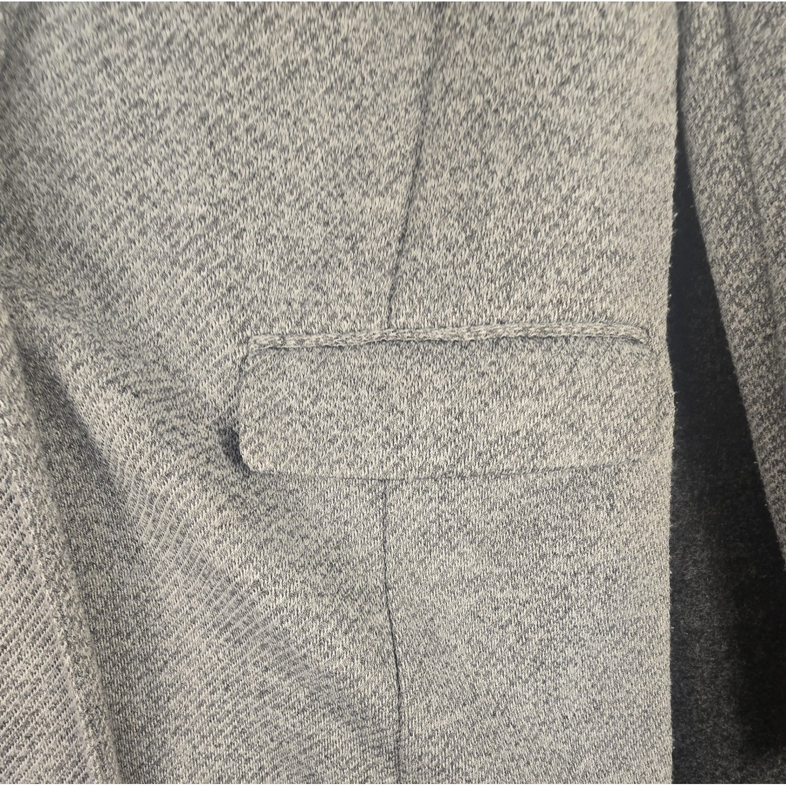 Topshop Gray Herringbone Knit Blazer Single Button Lapel Collar Women’s