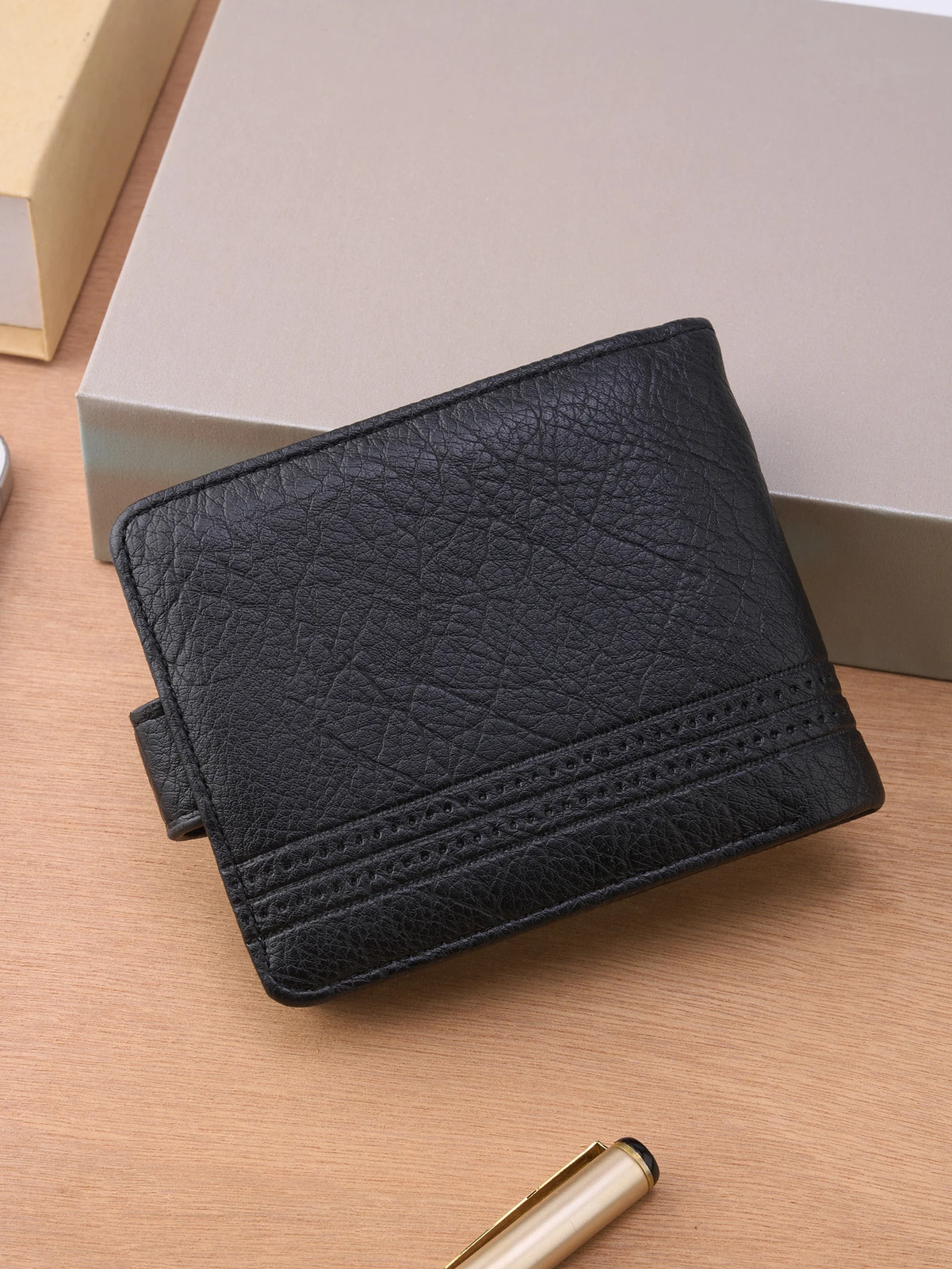 Men’s Slim Leather Wallet, Quality Zipper Purse with Coin Pocket, Male Business