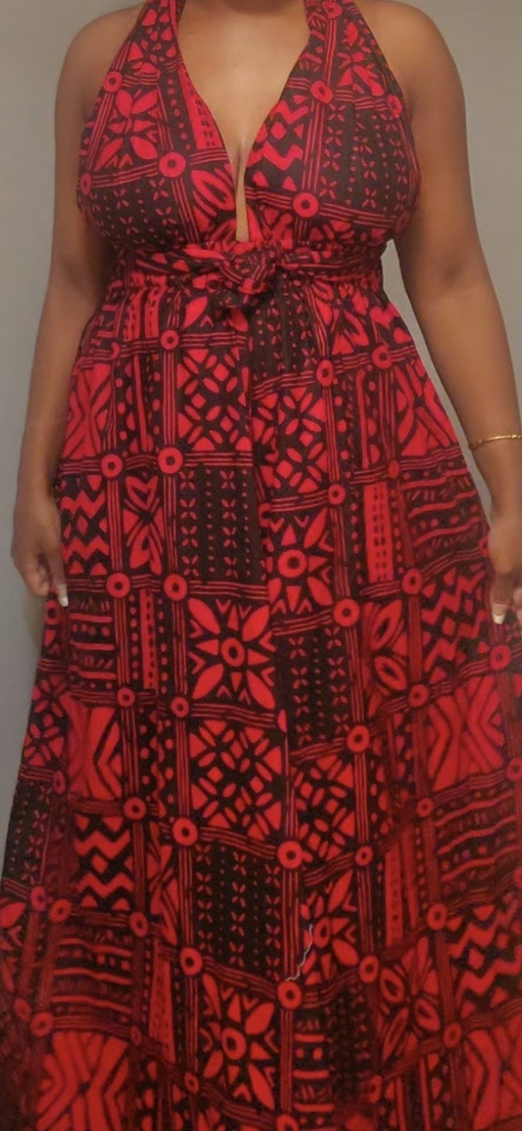 Black and red convertible wrap jumper
