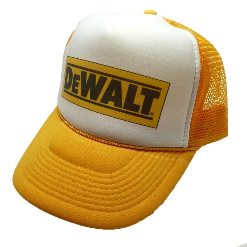 DeWalt Power Tools Vintage Foam Front Trucker Hat Snapback Mesh Cap Retro