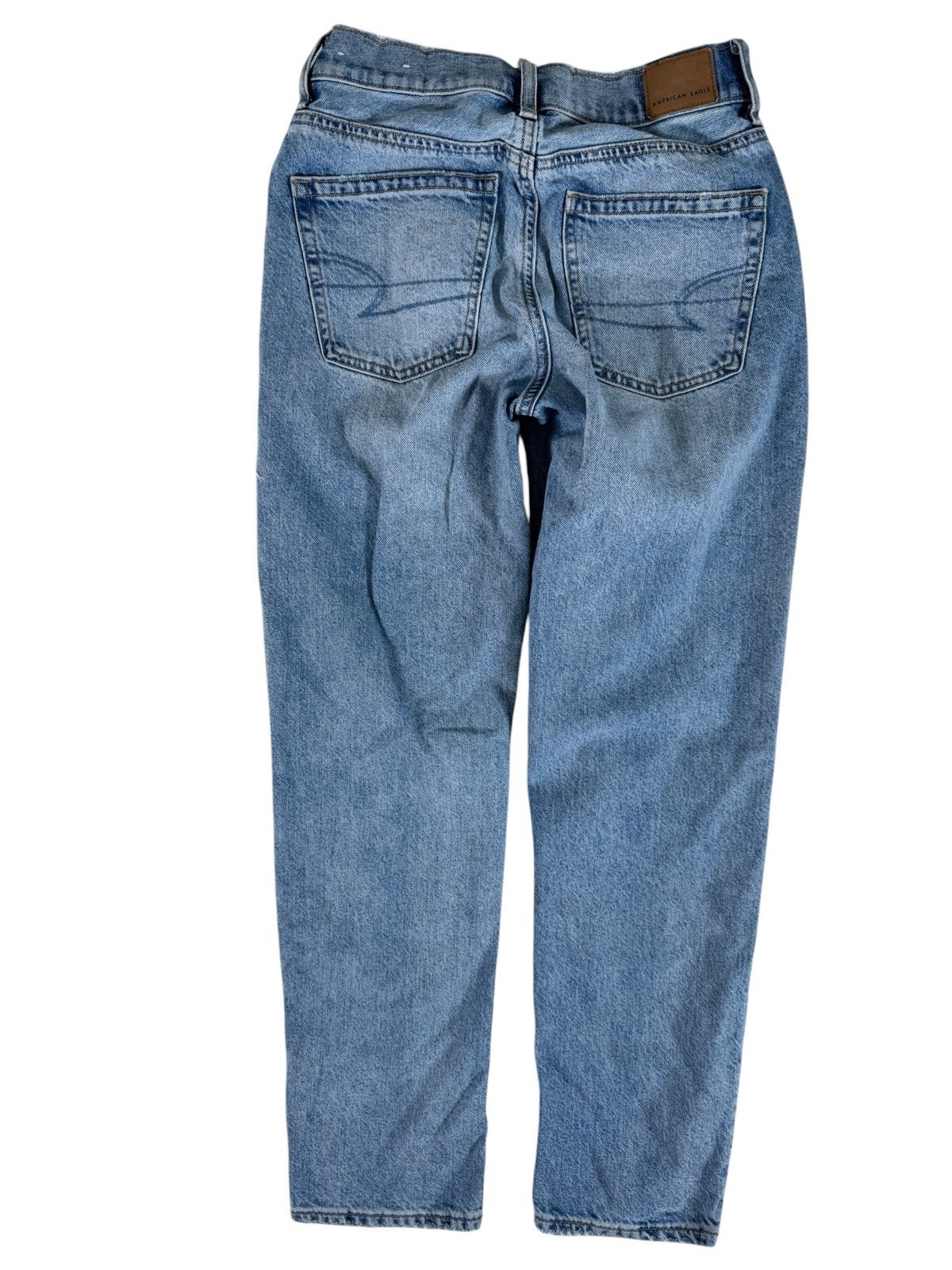 American Eagle Light Wash 90’s Distressed Mid-Rise Straight Jeans Women’s 0S