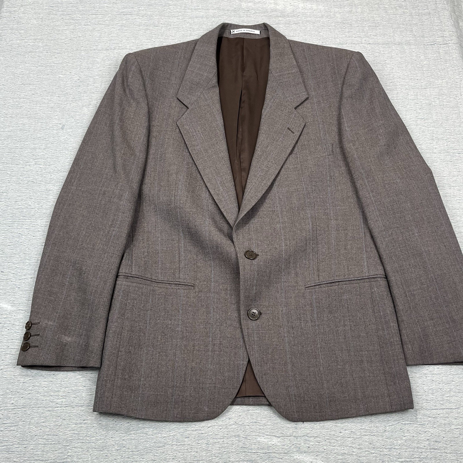 VTG Yves Saint Laurent Variation Blazer Mens 40R Gray Pinstripe Wool Made France