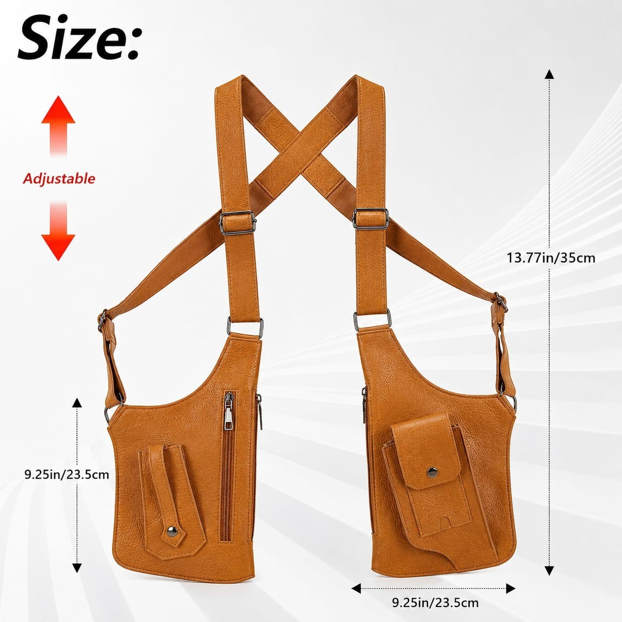 Cowhide Leather Harness Bag Chest Pack Sling Bag Travel EDC Men and Women
