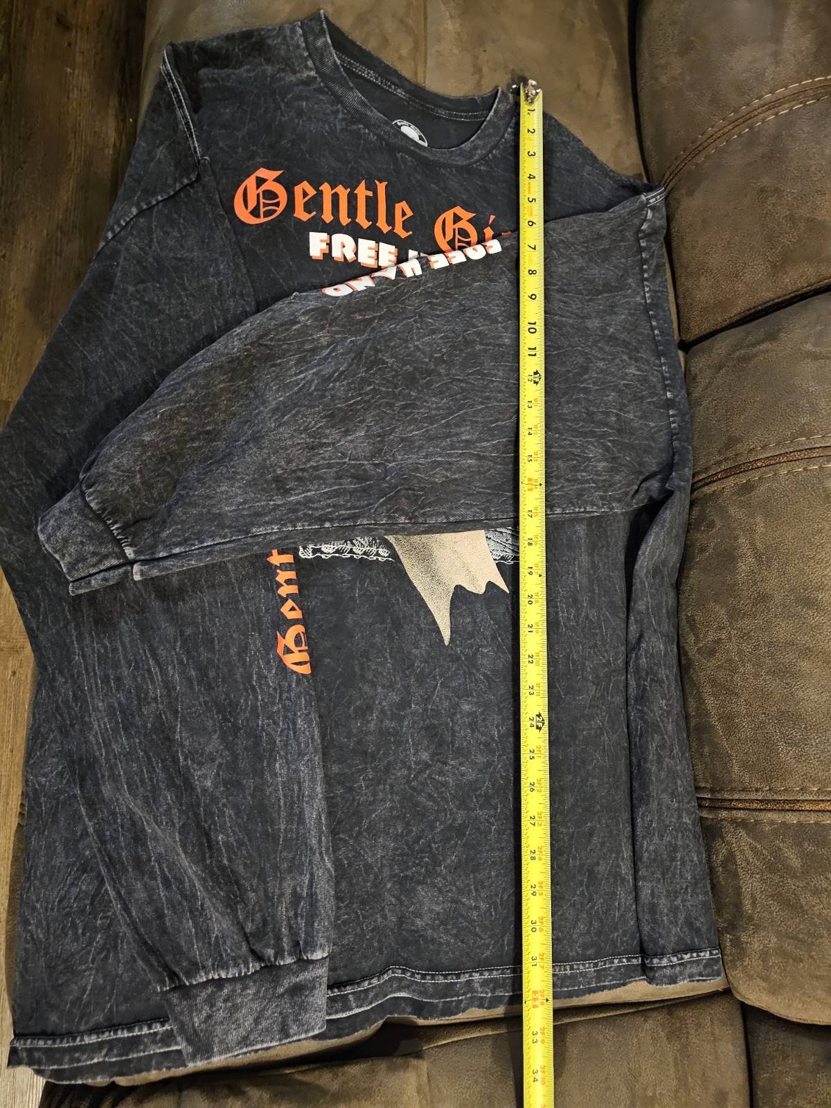 Gentle Giant Mineral Wash Official Band Long Sleeve T Shirt Rock Size 3x