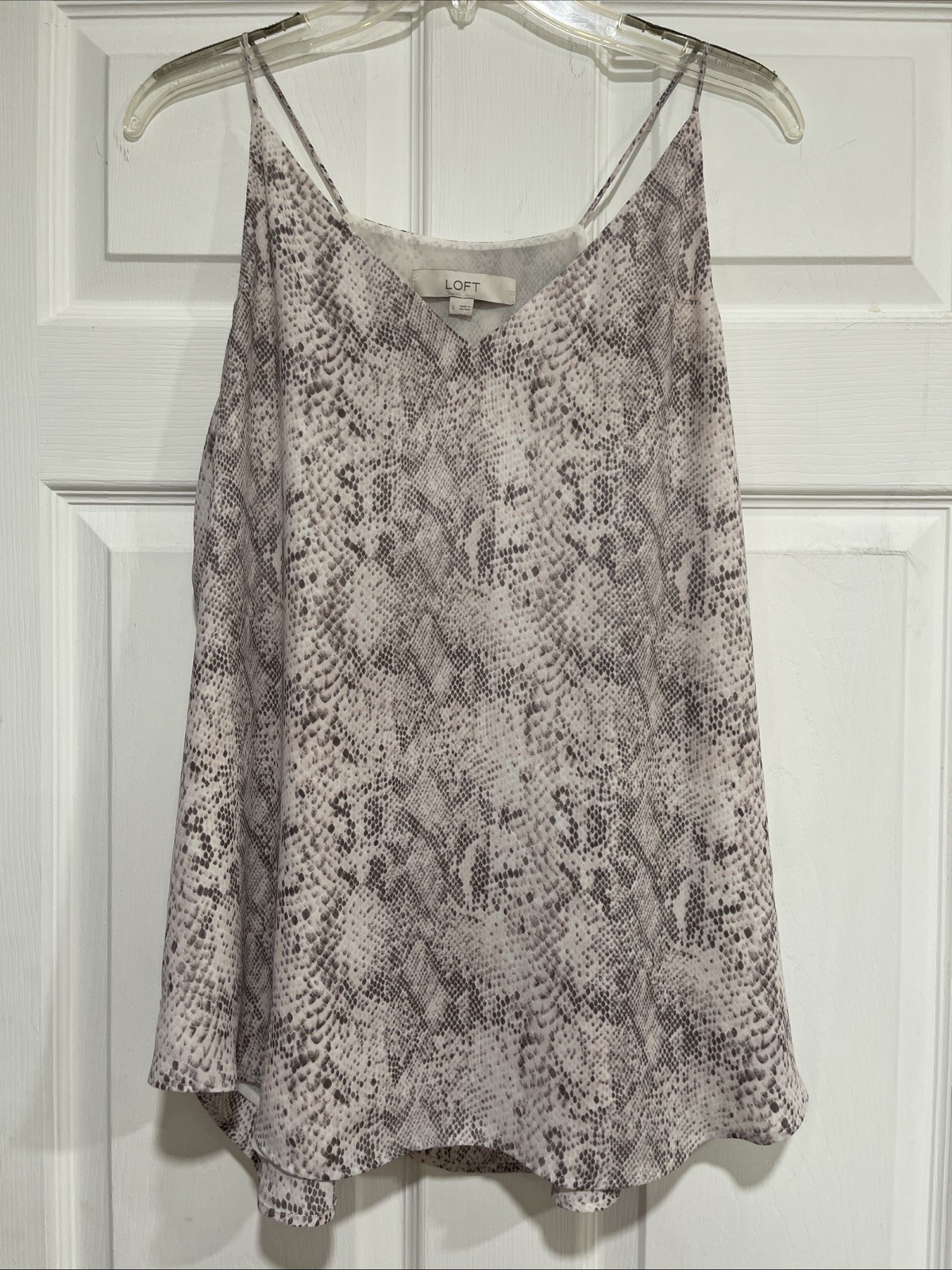 Loft Women’s Snake Print Camisole Tank Top Vneck Size Large
