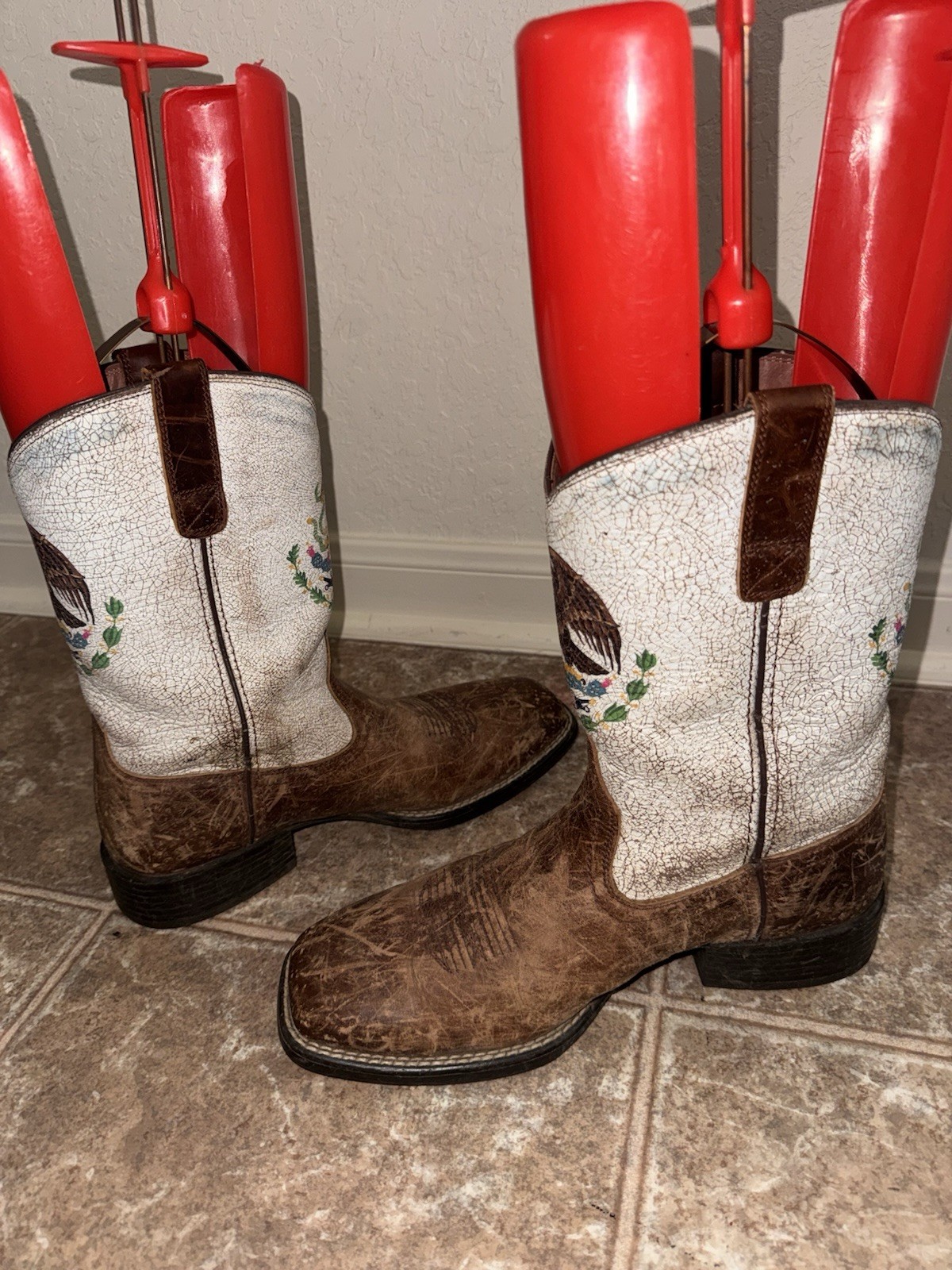 Ariat Sport Orgullo Mexicano Chocolate Coastal Cream Men’s 8.5 D 10038385 Lovely
