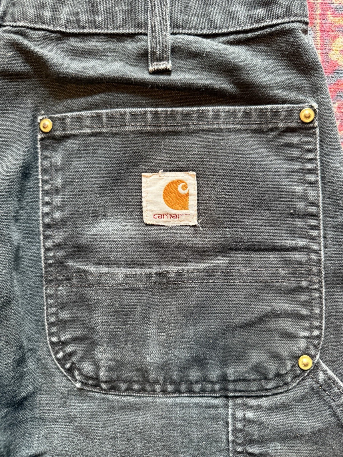 Carhartt B01 BLK Double Knee Carpenter Pants 32×32 MADE IN USA