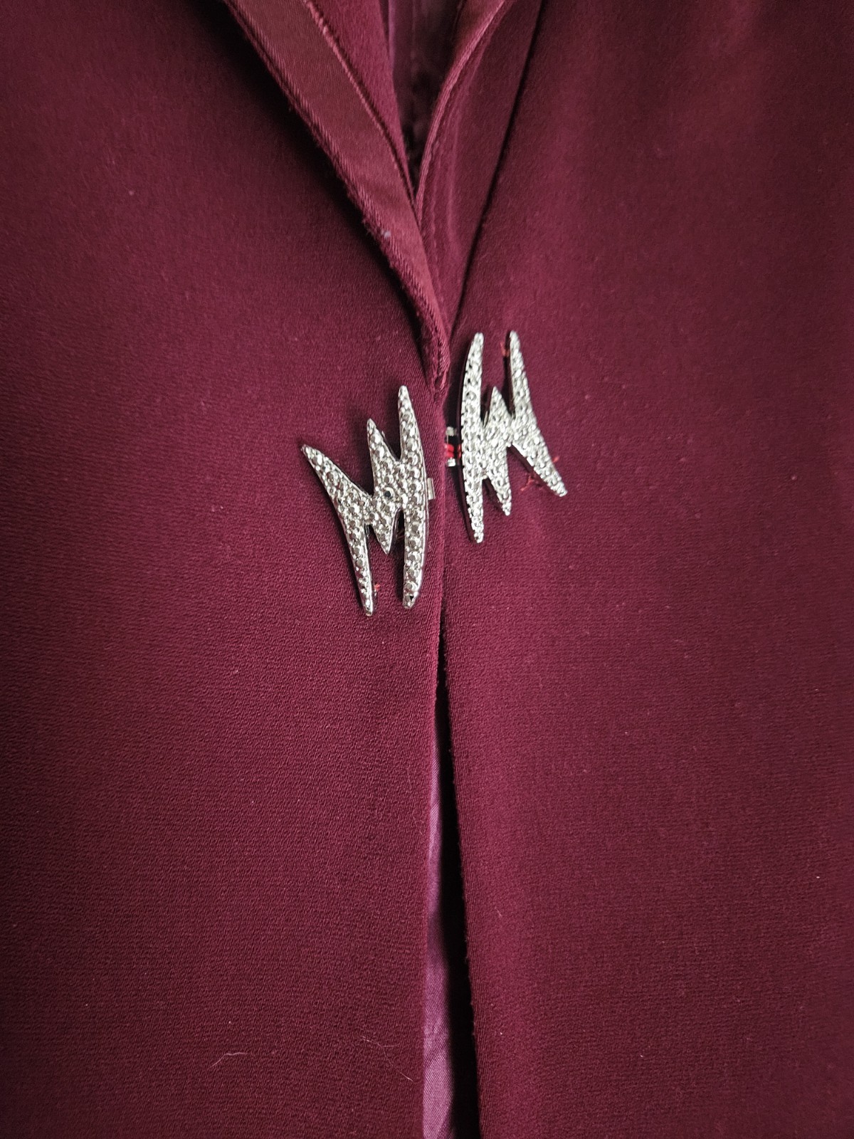 B.M.I. studio Burgundy Studded Western Blazer Jacket, Button Front, Lined, 14