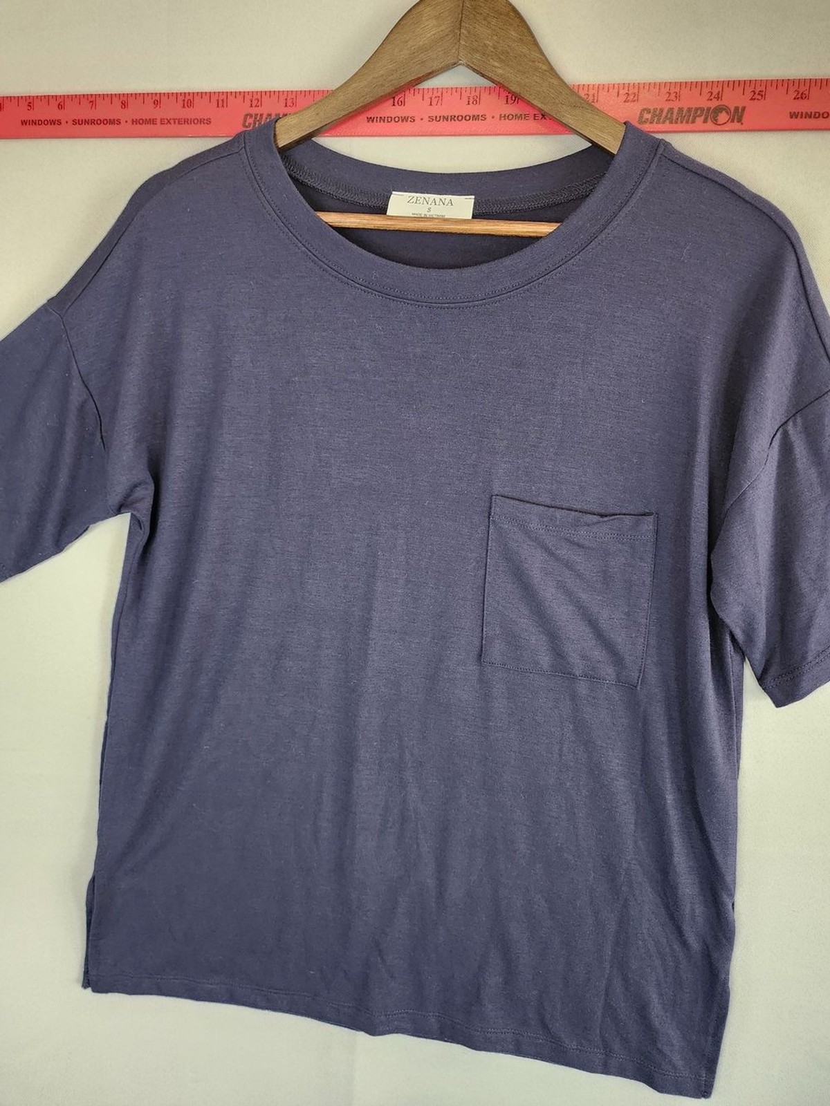 ZENANA Outfitters Navy Short Sleeve Crew Neck Tee
