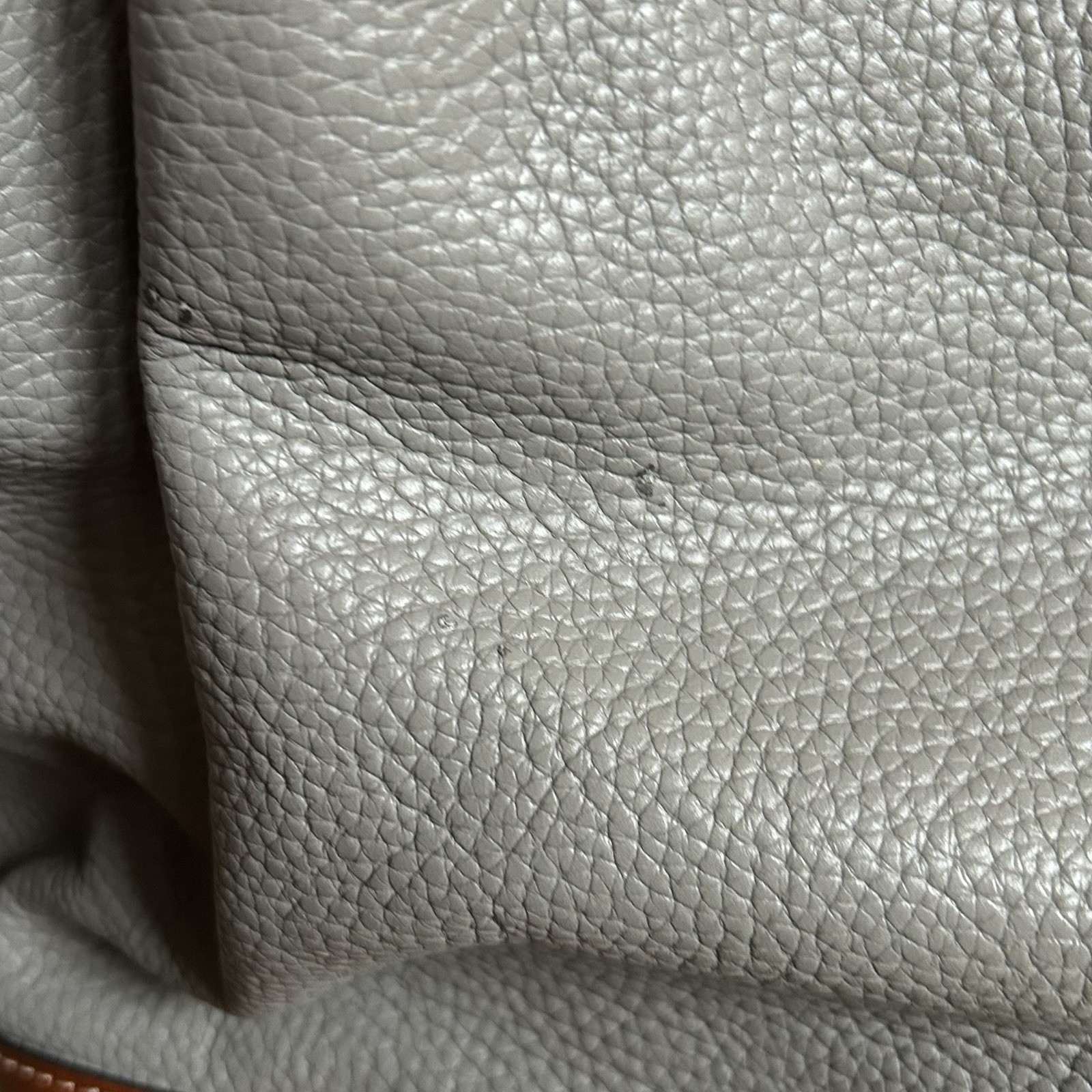 Dooney & Bourke Brenna Gray & Brown Pebble All Weather Leather Satchel Bag