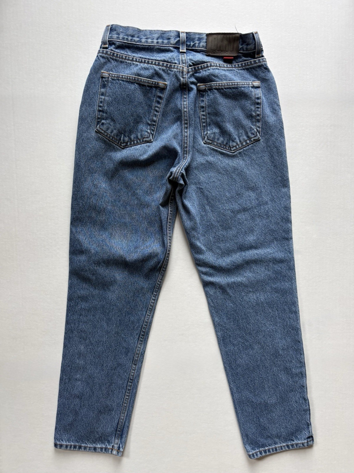 Vintage 90s DKNY Jeans Size 8 Inseam 28 Made in USA High Rise Straight Leg Blue