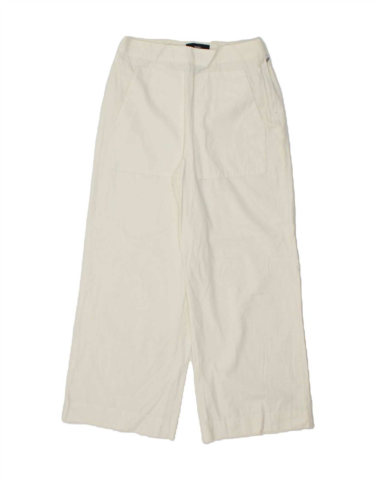 MOSSIMO Womens High Waist Wide Leg Chino Trousers US 4 Small W28 L27 White CF63