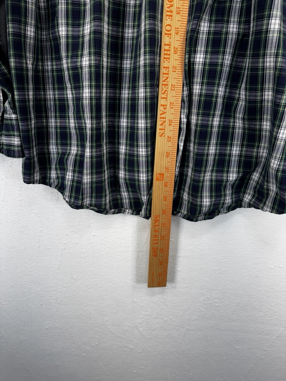 IZOD Men’s Plaid All-Over Button-Down Long Sleeve Shirt Blue Green White Sz XXL