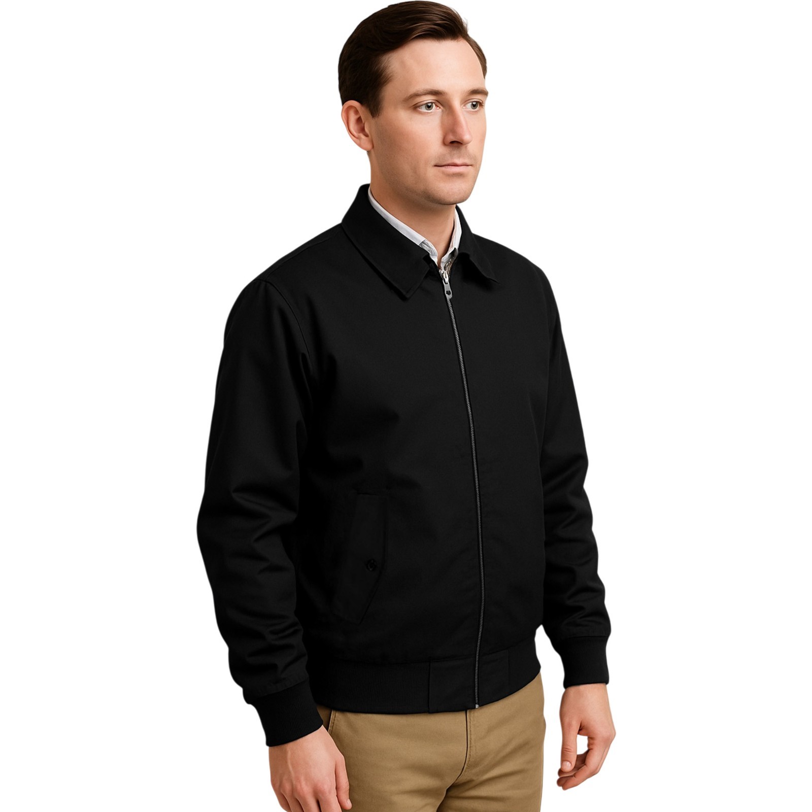 Urban Road Mens Classic Harrington Scooter Biker Bomber Jacket | Tartan Lined
