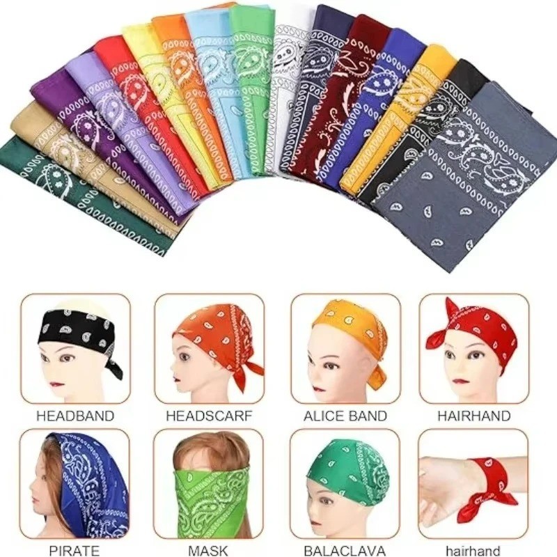 USA Seller 100% Cotton Paisley Bandanas 22″X22″ Scarf Head Neck Bandannas
