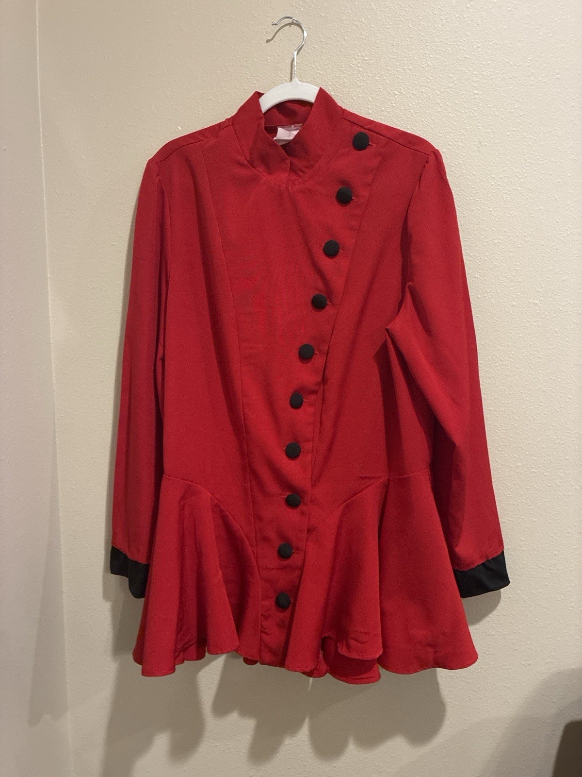 Red/Black Halloween Costume Dress Jacket, Plus Size 18, Polyester/Rayon