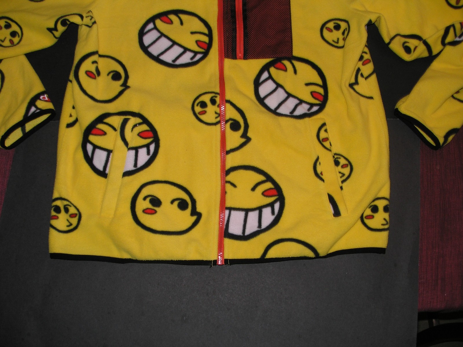 Atsuki Cowboy Bebop Ed Hack Smiley Face Fleece Jacket UNISEX XL