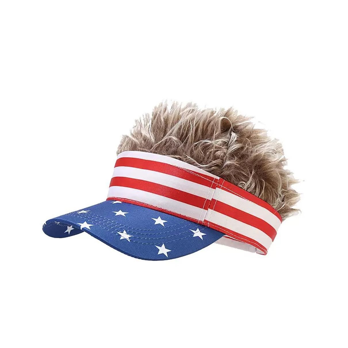NNBDBVDHS Mens Visor with Hair Fake Hat with Hair for Men Funny Golf Hats Wig…