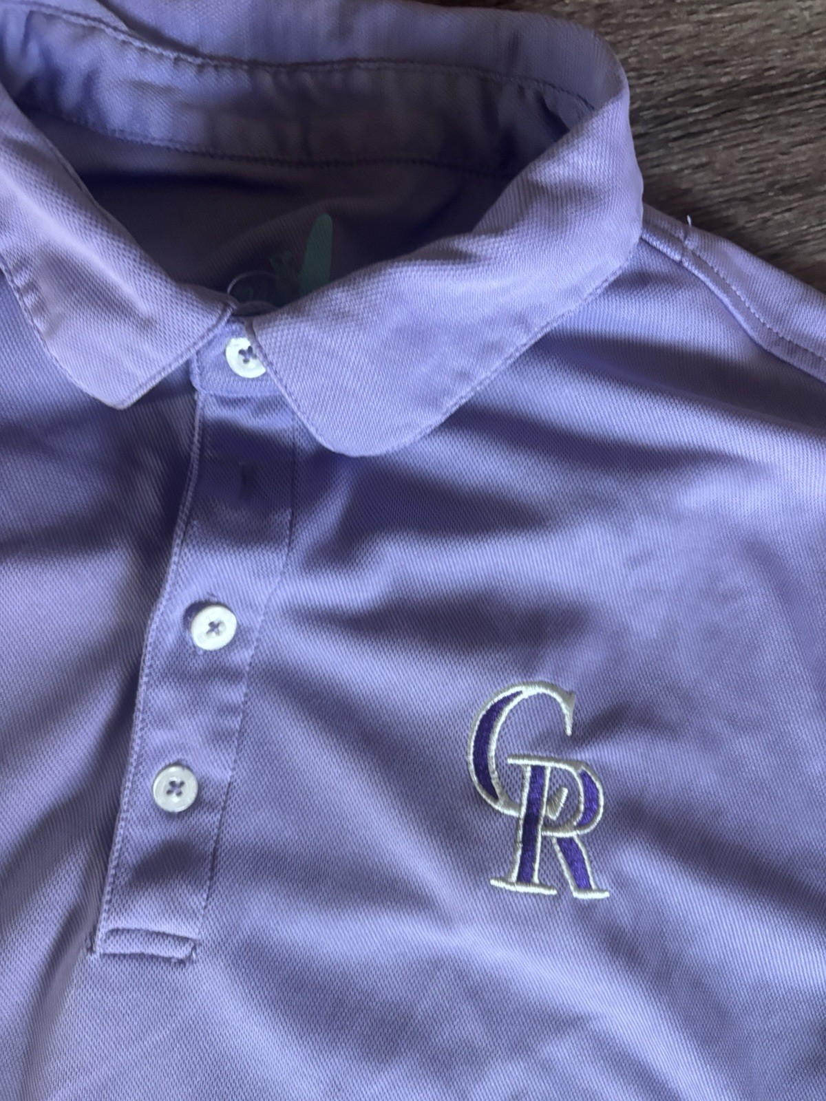 Colorado Rockies Purple Solid Polo Shirt Embroidered Logo 3-Button Sz: M