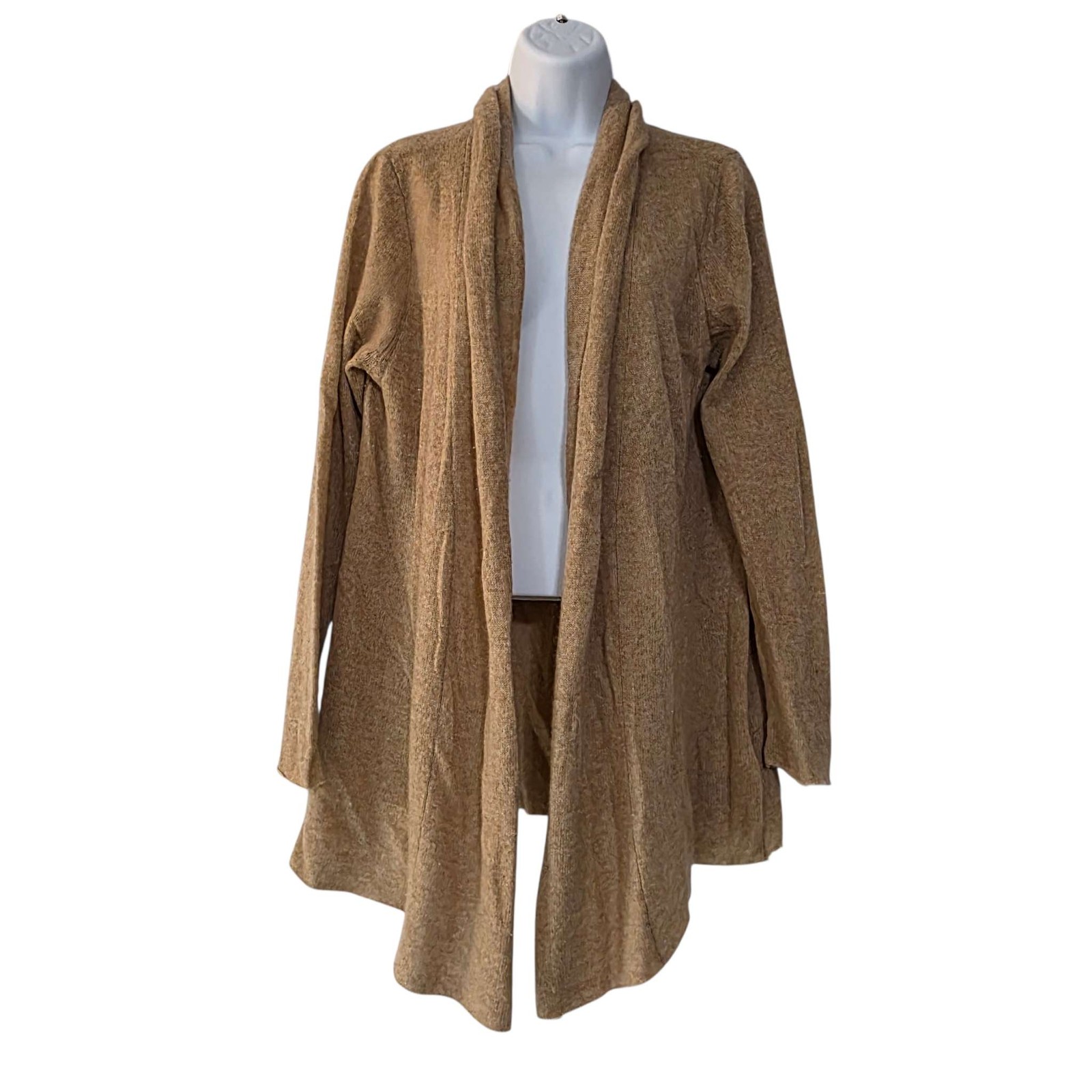 Charter Club Luxury Cashmere Open Front Cardigan Sweater Women’s L Tan