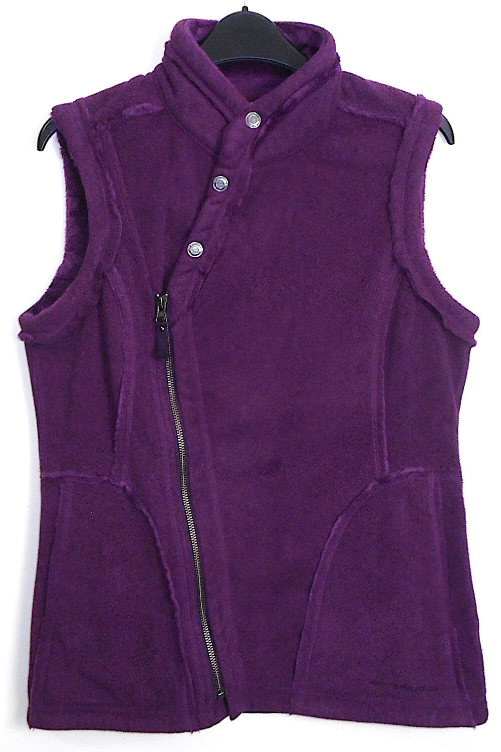 EXOFFICIO Fleece Full Zip Snap Sleeveless Plum Vest Size S/P