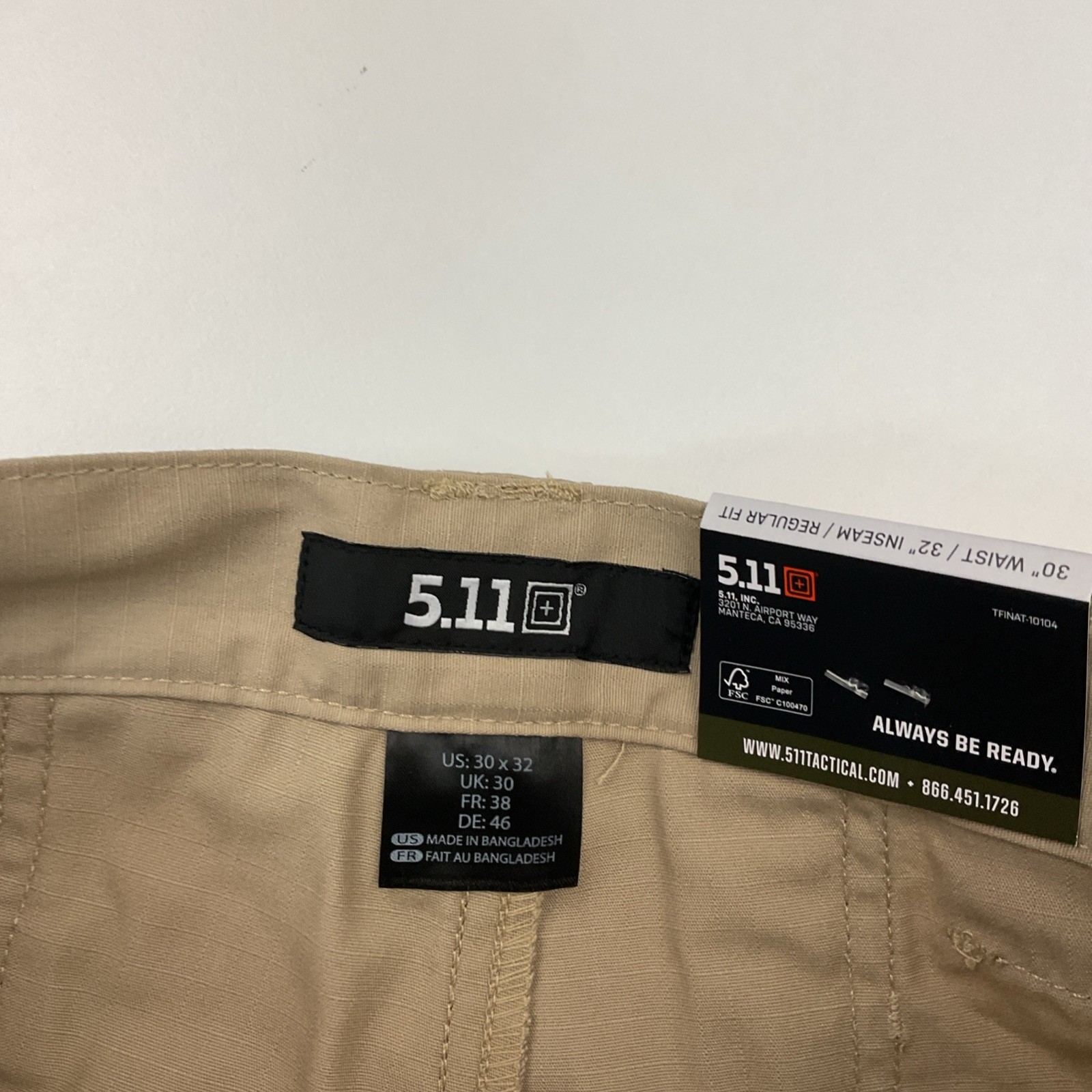 74273 5.11 Tactical Taclite Pro Ripstop Regular Fit Pants 30×32 TDU Khaki