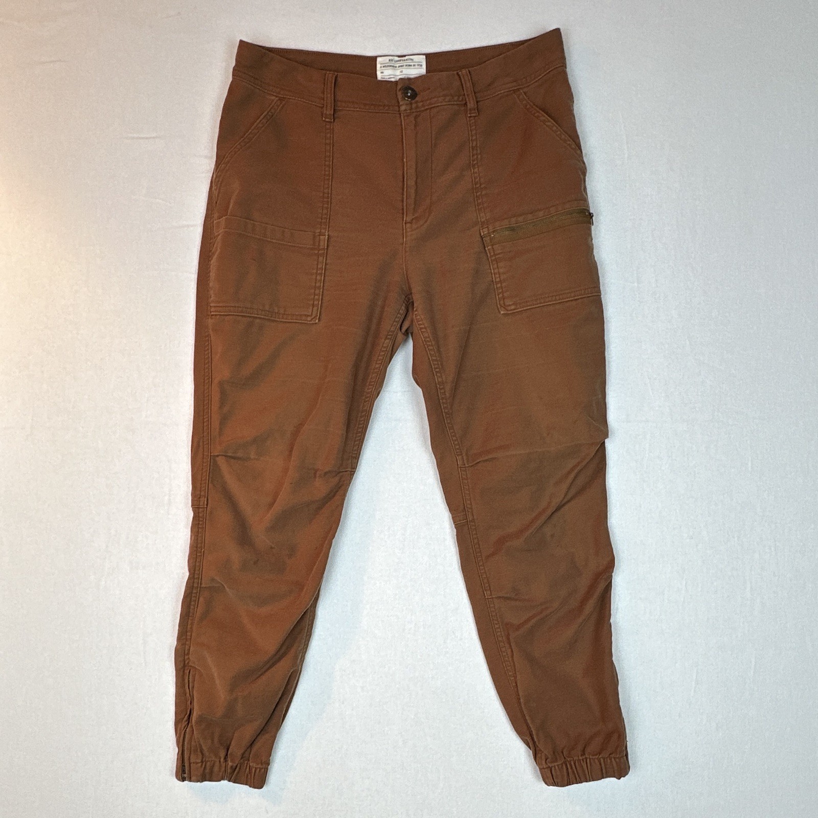 REI Co-op Women’s Size 12 Rust Brown Stretch Hiking Jogger Cargo Pants Zip