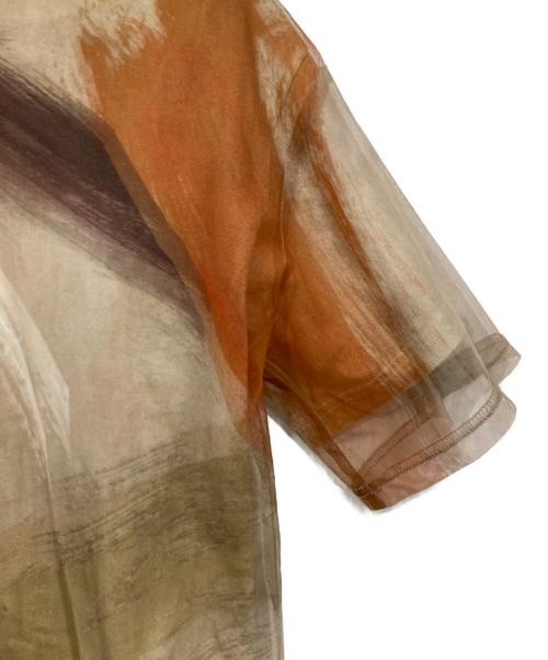 Ameri Louise Art Tee Brown Cotton & Polyester Ladies Short Sleeve T-Shirt
