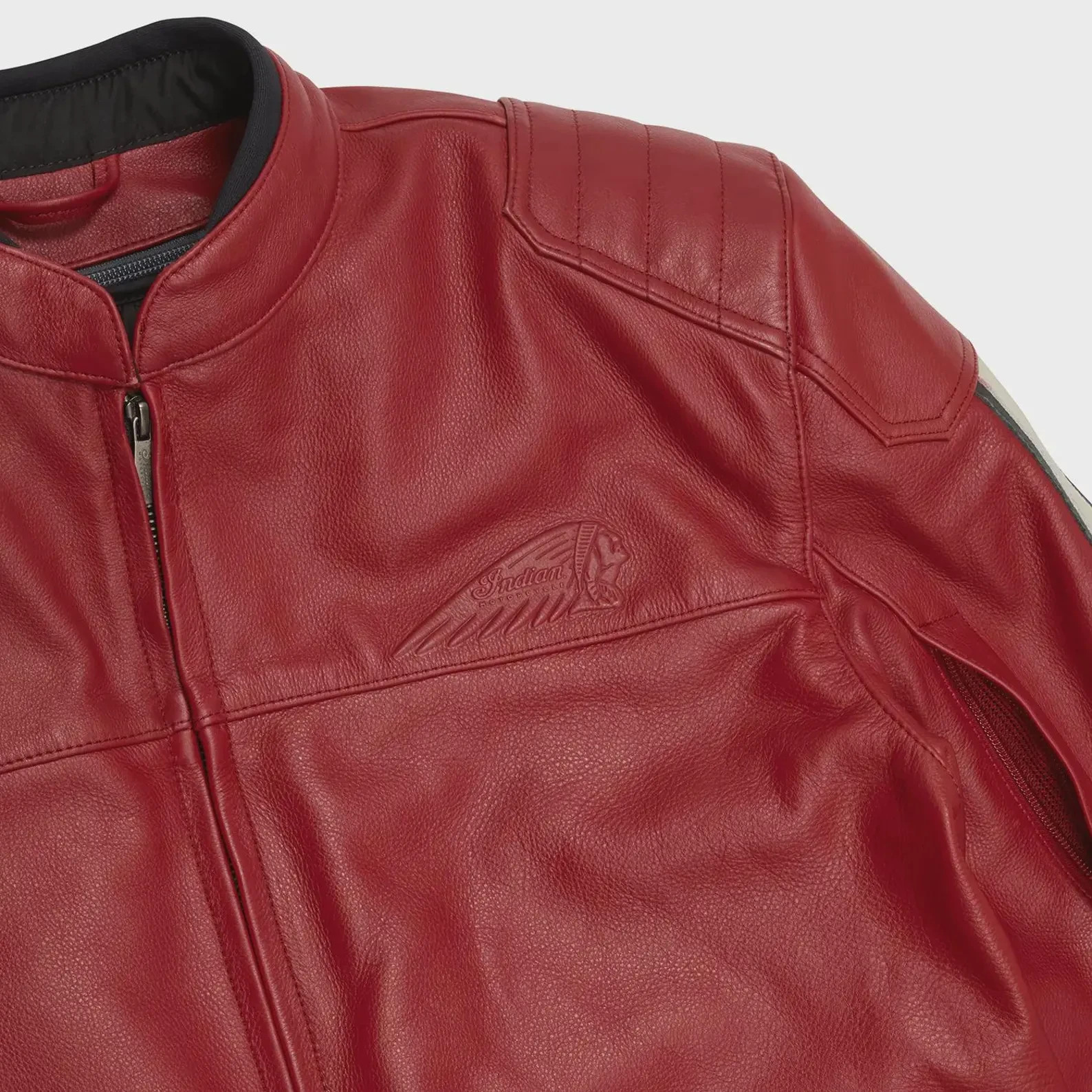 Indian Motorcycle Leather Jacket Vintage Racer Style Genuine Biker Riding Jacket