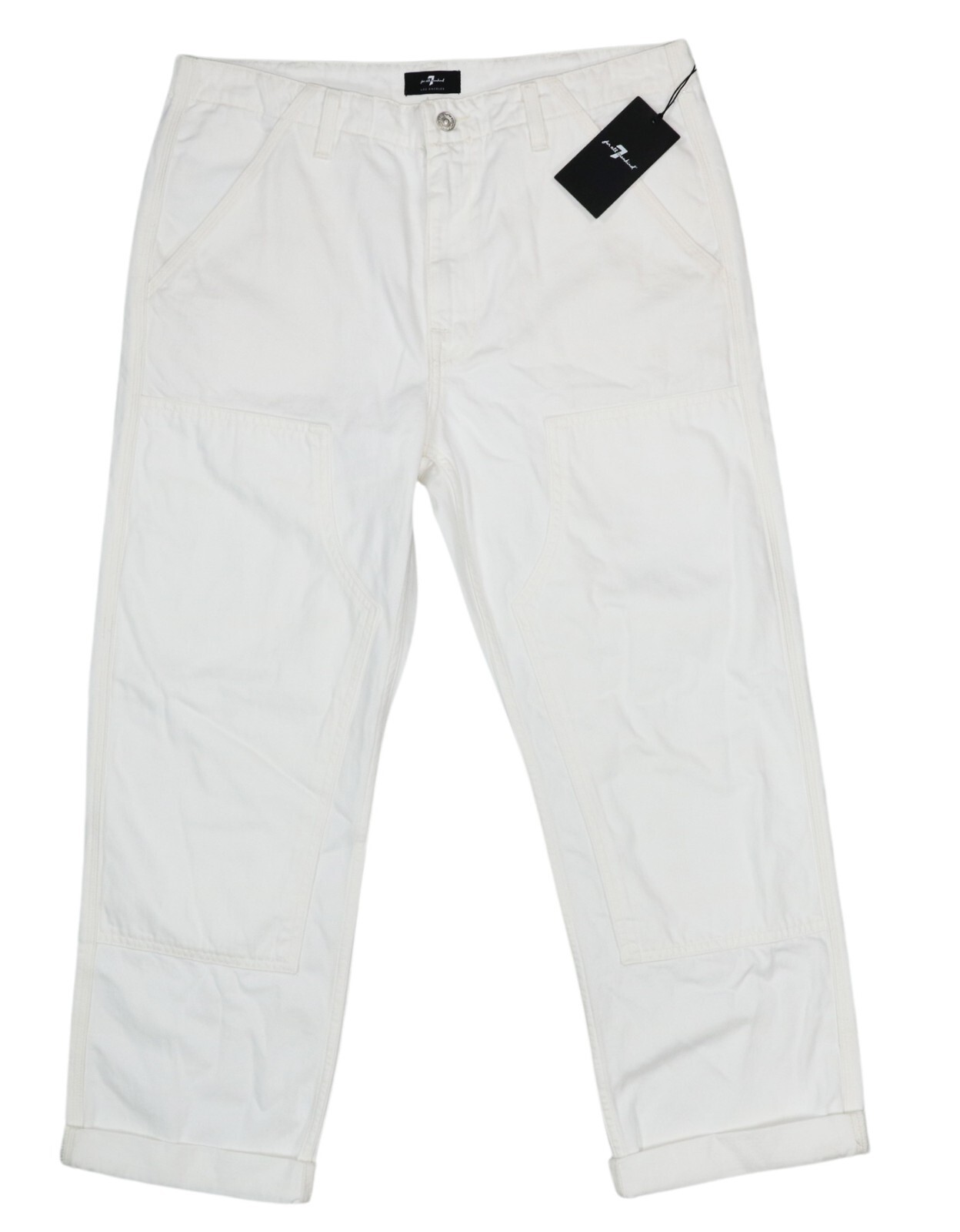 7 For All Mankind Solid Color Work Pants Men’s Denim Jeans NWT White