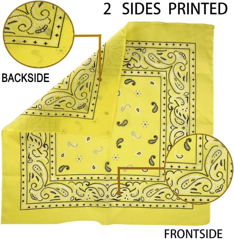 Bandanas 3 Pack 6 Pack 12 Pack 22 Inch Cotton Paisley Kerchiefs for Men and Wome