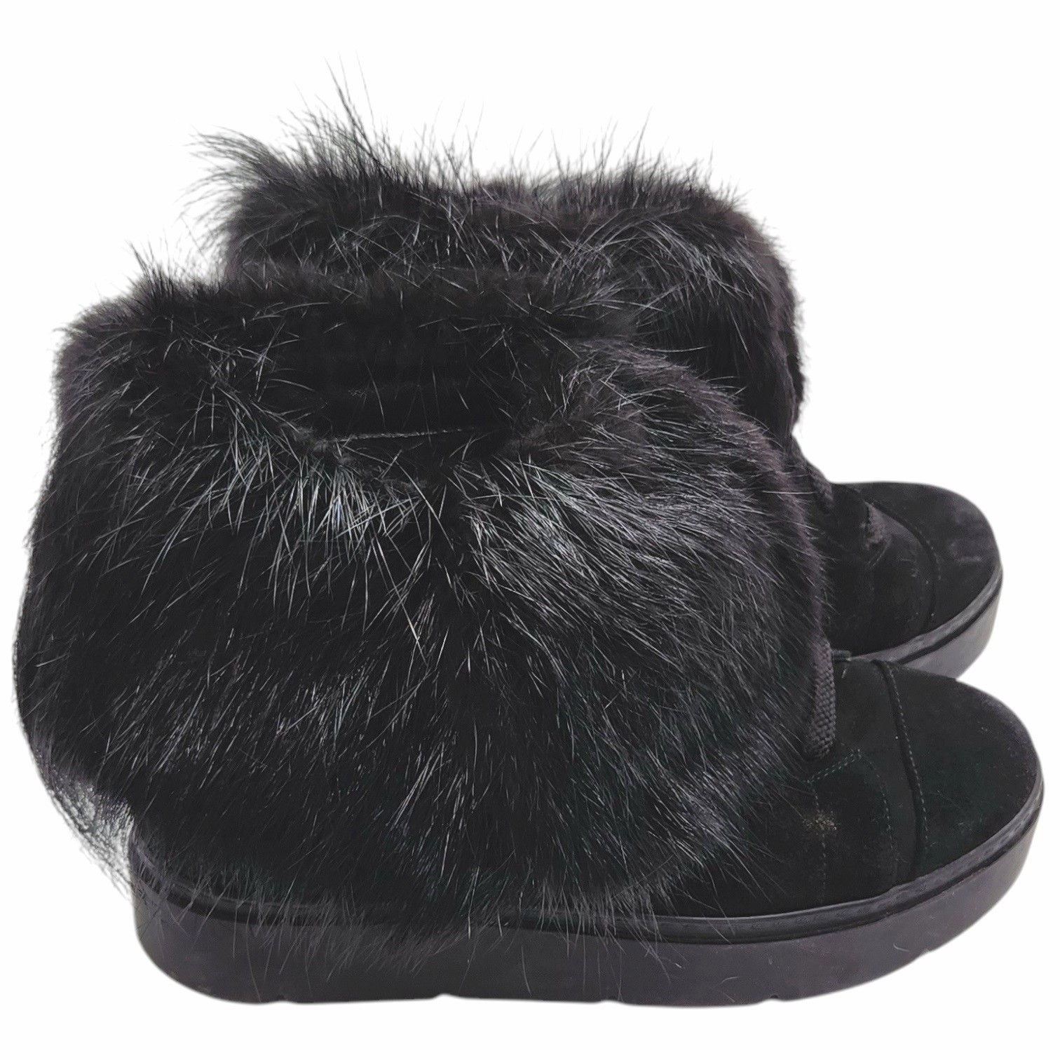 Litvin Mukluk Fur Cuff Platform Ankle Boots Booties 40 US 10 Mall Goth Festival