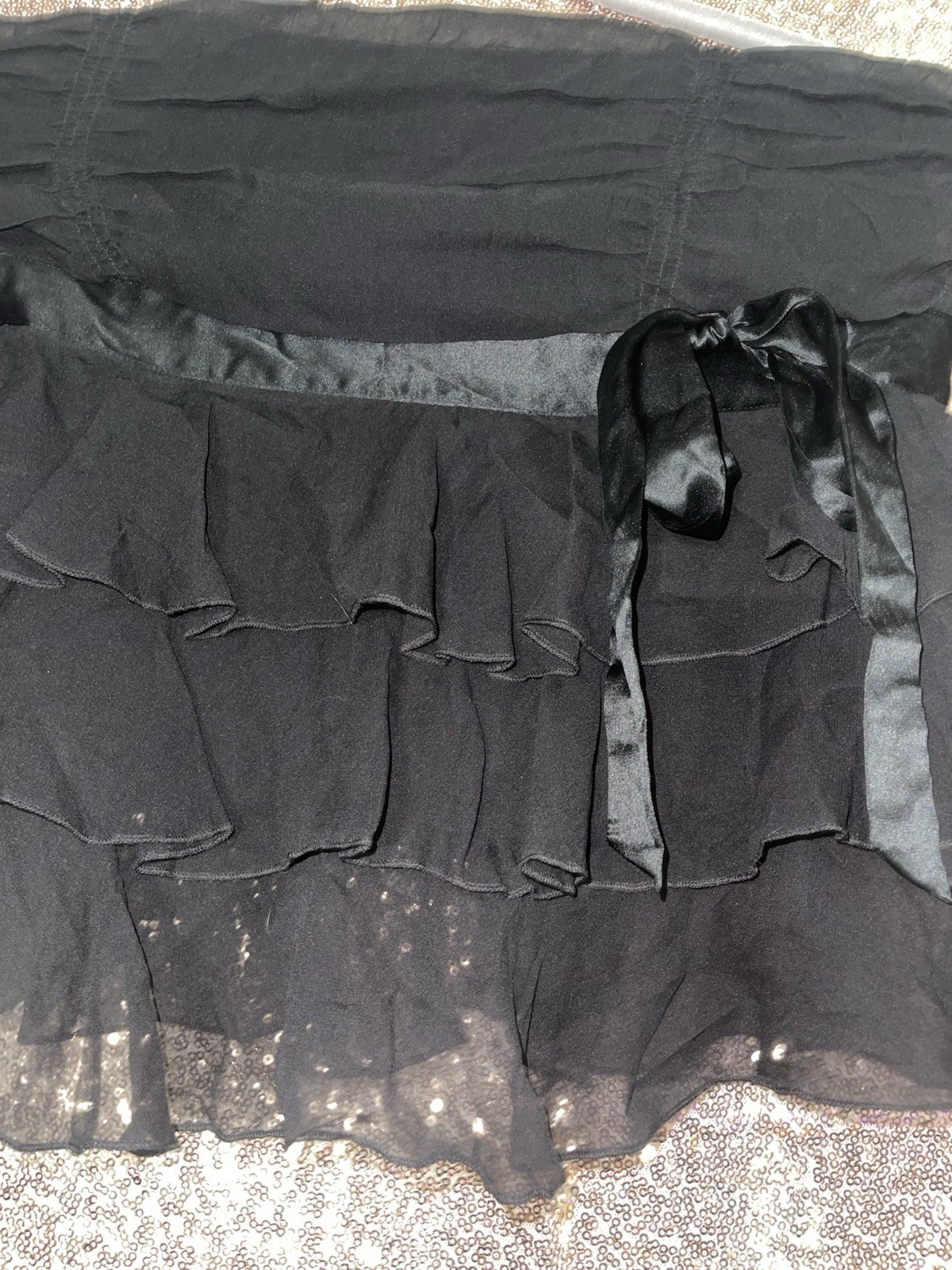 Cute, Ruffled “Date Night” Top, From Bebe. Black, And Beautiful, Size Medium.